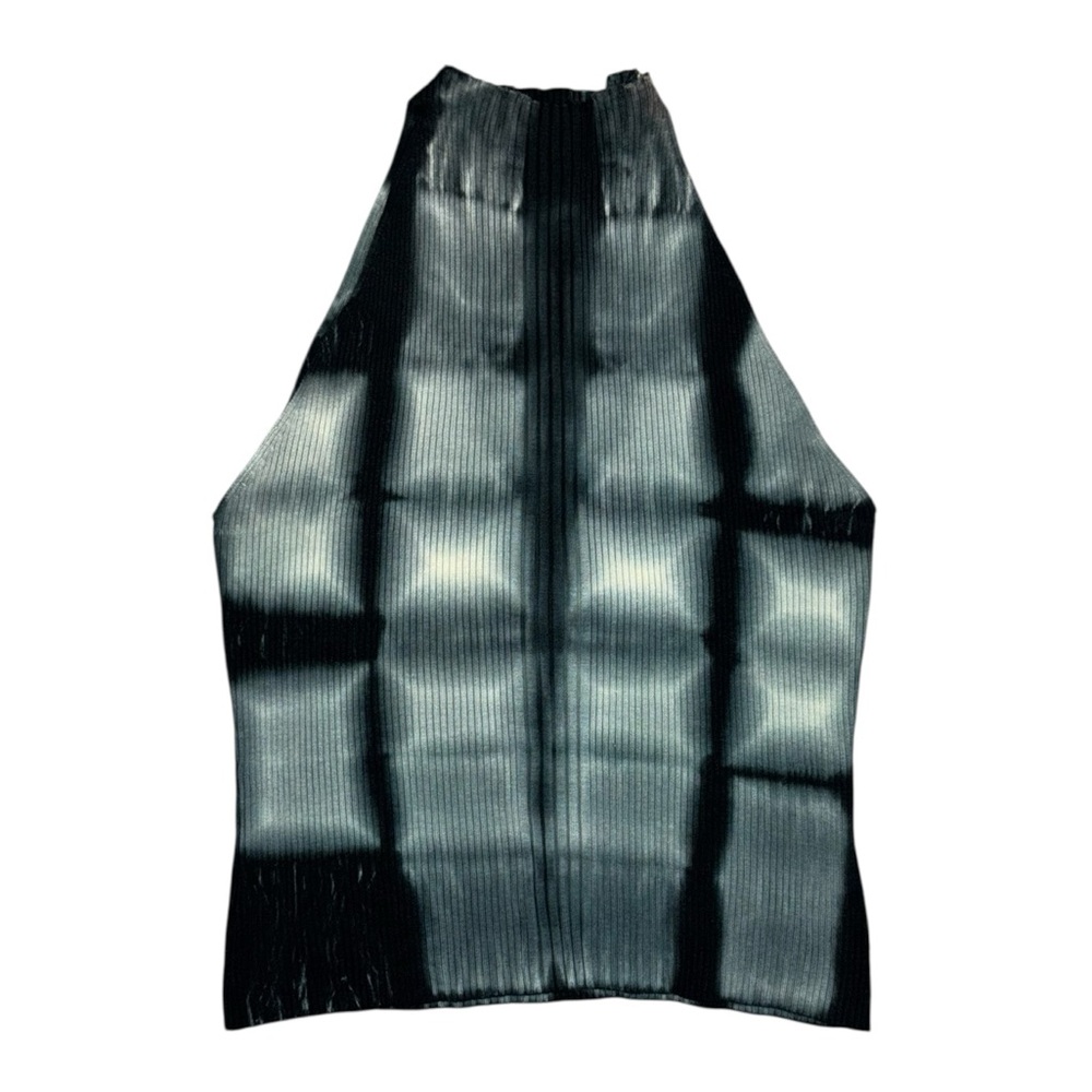 Y2K Rampage Tie Dye Ribbed Knit Sleeveless High Neck Mock Neck Top Large